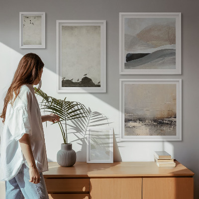 Bildergalerie-set für die wand Vögel, Steine, Pinselstriche, Verzierungen