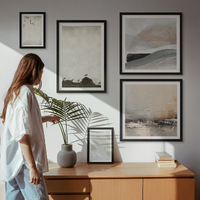Bildergalerie-set für die wand Vögel, Steine, Pinselstriche, Verzierungen