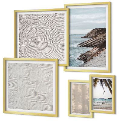 Modernes wandbilder-set Sommerlicher Sandstrand mit Meerblick