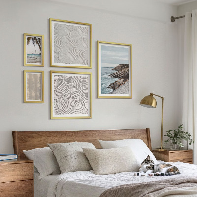 Modernes wandbilder-set Sommerlicher Sandstrand mit Meerblick