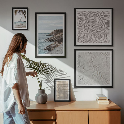 Modernes wandbilder-set Sommerlicher Sandstrand mit Meerblick