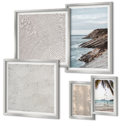 Modernes wandbilder-set Sommerlicher Sandstrand mit Meerblick