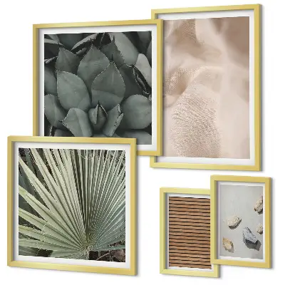 Bildergalerie-Set für die Wand mit Texturen aus Stein Holz und Stoff
