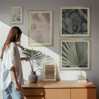 Bildergalerie-set für die wand Steine, Holz, Stofftexturen
