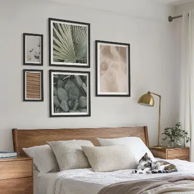 Bildergalerie-Set für die Wand mit Texturen aus Stein Holz und Stoff