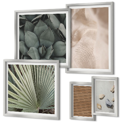 Bildergalerie-set für die wand Steine, Holz, Stofftexturen