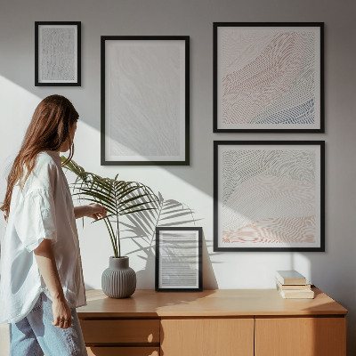Modernes wandbilder-set Helle Strukturen, Schnurmuster