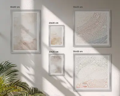 Bilderset fürs Sofa mit Aquarellblätter- und Fleckenmotiven