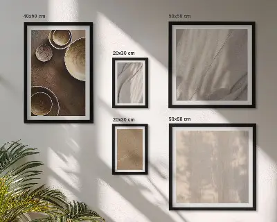 Modernes Wandbilder-Set mit minimalistischen Texturstrukturen
