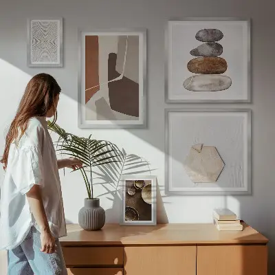 Bilderset fürs Sofa mit Texturen der modernen Kunst