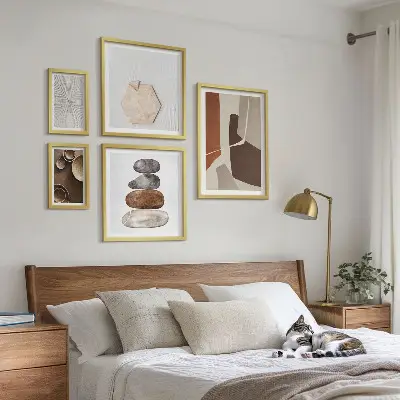 Bilderset fürs Sofa mit Texturen der modernen Kunst