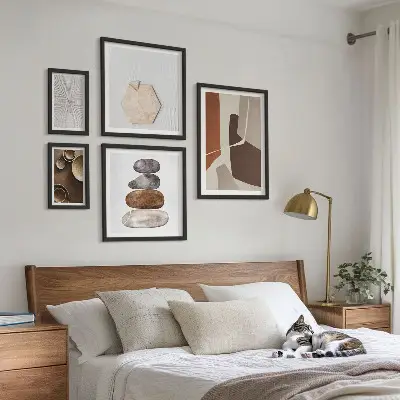 Bilderset fürs Sofa mit Texturen der modernen Kunst
