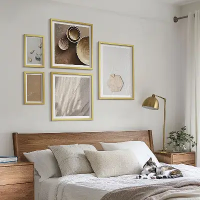 Modernes Wandbilder-Set minimalistische Texturen in warmen Tönen