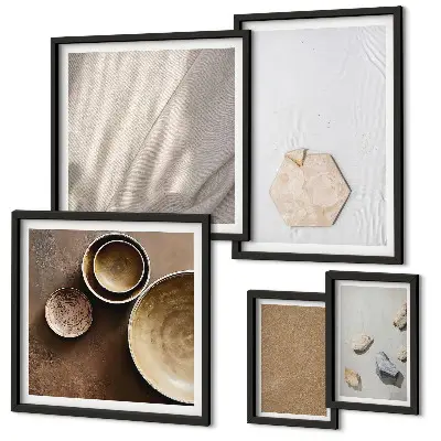 Modernes Wandbilder-Set minimalistische Texturen in warmen Tönen
