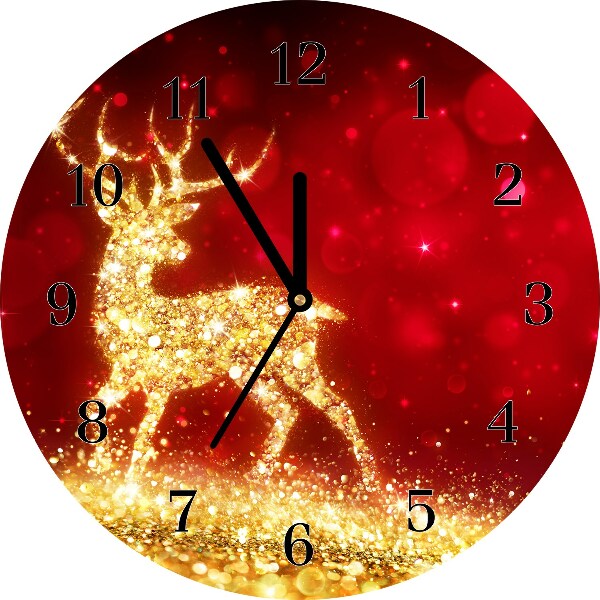 Glasuhr Goldene Ren-Weihnachtsdekoration