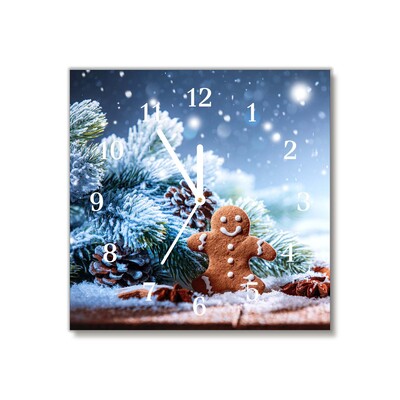 Glasuhr Lebkuchen Weihnachtsferien Schnee