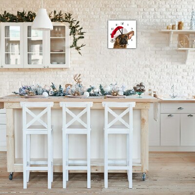 Glasuhr Quadrat Bulldog Hundeweihnachts