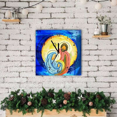 Glasuhr Quadrat Abstraction Heilige Familie Winter