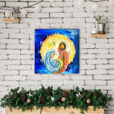 Glasuhr Quadrat Abstraction Heilige Familie Winter