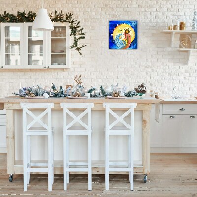 Glasuhr Quadrat Abstraction Heilige Familie Winter