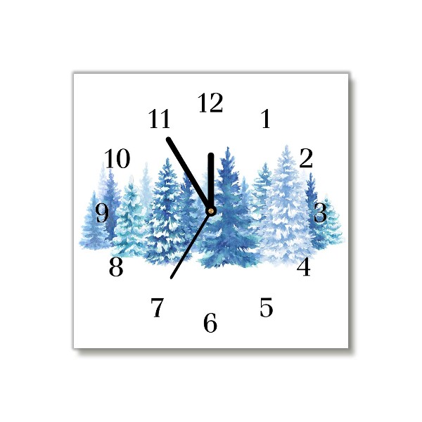 Glasuhr Quadrat Winter-Schnee-Weihnachtsbaum