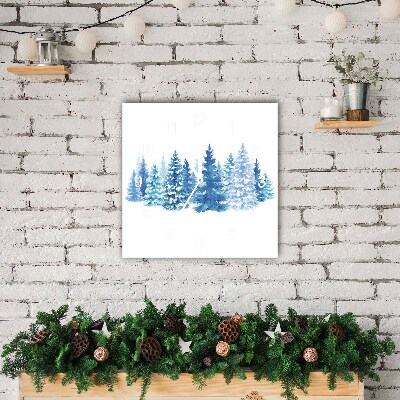 Glasuhr Quadrat Winter-Schnee-Weihnachtsbaum