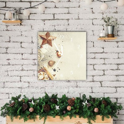 Glasuhr Quadrat Weihnachtskugeln