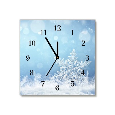 Glasuhr Quadrat Schneeflocken Winter-Schnee