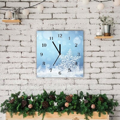 Glasuhr Quadrat Schneeflocken Winter-Schnee