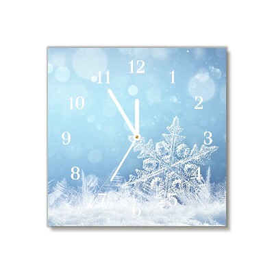 Glasuhr Quadrat Schneeflocken Winter-Schnee