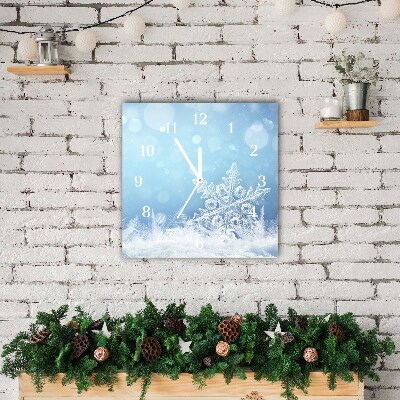 Glasuhr Quadrat Schneeflocken Winter-Schnee
