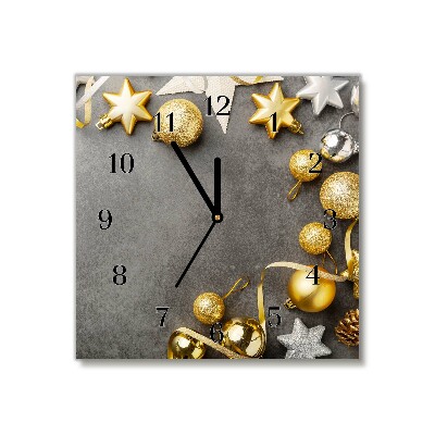 Glasuhr Quadrat Golden Stars Weihnachtsferien