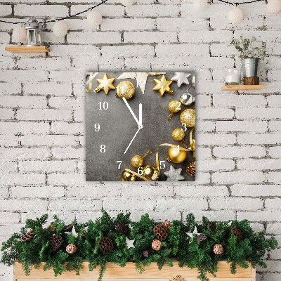 Glasuhr Quadrat Golden Stars Weihnachtsferien