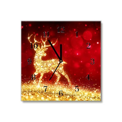 Glasuhr Quadrat Goldene Ren-Weihnachtsdekoration