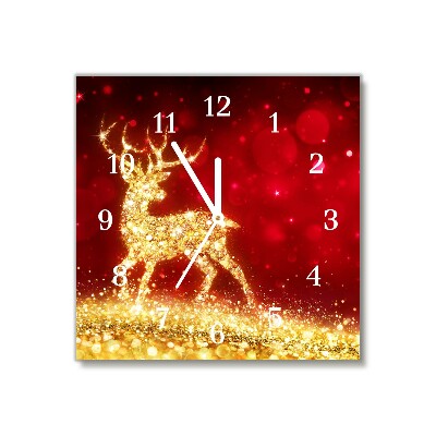 Glasuhr Quadrat Goldene Ren-Weihnachtsdekoration
