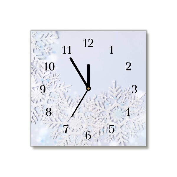 Glasuhr Quadrat Schneeflocken Winter-Schnee