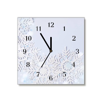 Glasuhr Quadrat Schneeflocken Winter-Schnee
