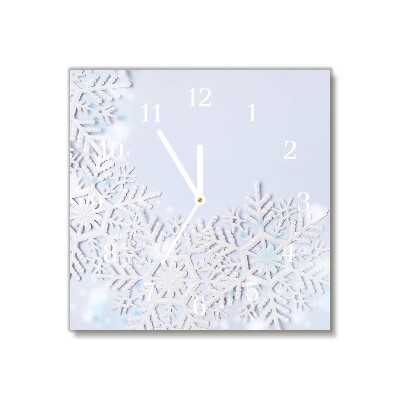 Glasuhr Quadrat Schneeflocken Winter-Schnee