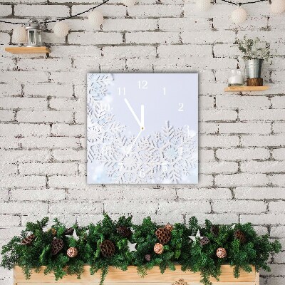 Glasuhr Quadrat Schneeflocken Winter-Schnee