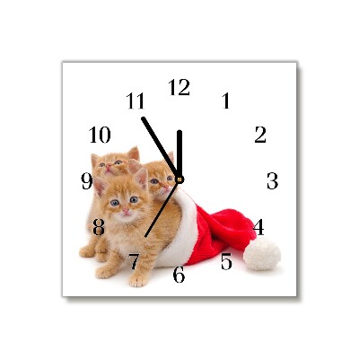 Glasuhr Quadrat Katzen-Weihnachtsweihnachtsmann