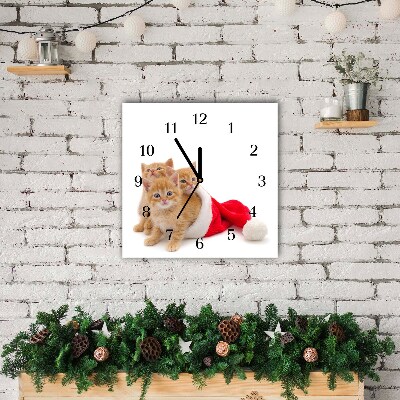 Glasuhr Quadrat Katzen-Weihnachtsweihnachtsmann