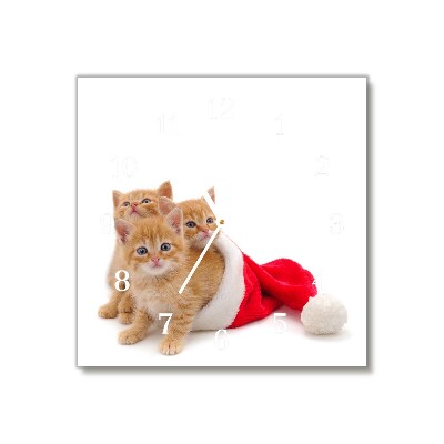 Glasuhr Quadrat Katzen-Weihnachtsweihnachtsmann