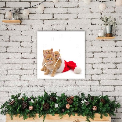 Glasuhr Quadrat Katzen-Weihnachtsweihnachtsmann