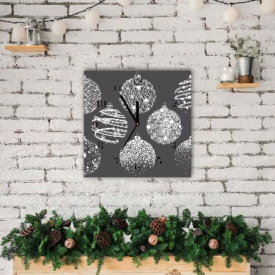 Glasuhr Quadrat Abstraktion Weihnachtskugeln Winter-