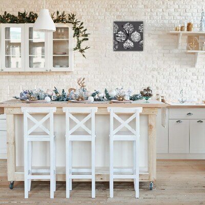 Glasuhr Quadrat Abstraktion Weihnachtskugeln Winter-