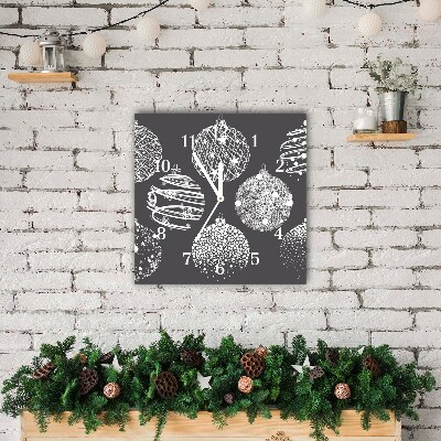 Glasuhr Quadrat Abstraktion Weihnachtskugeln Winter-