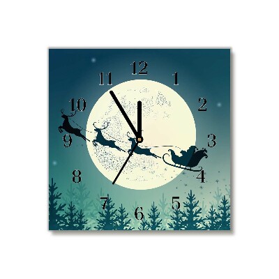 Glasuhr Quadrat Weihnachtsmann Schlitten Weihnachten