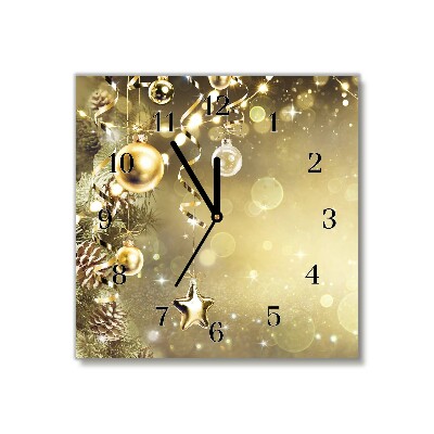 Glasuhr Quadrat Gold Weihnachtsschmuck