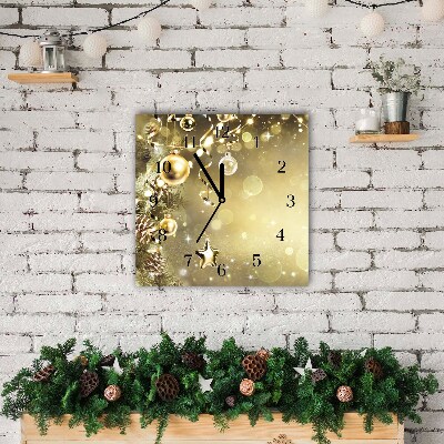 Glasuhr Quadrat Gold Weihnachtsschmuck
