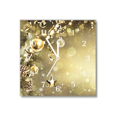Glasuhr Quadrat Gold Weihnachtsschmuck